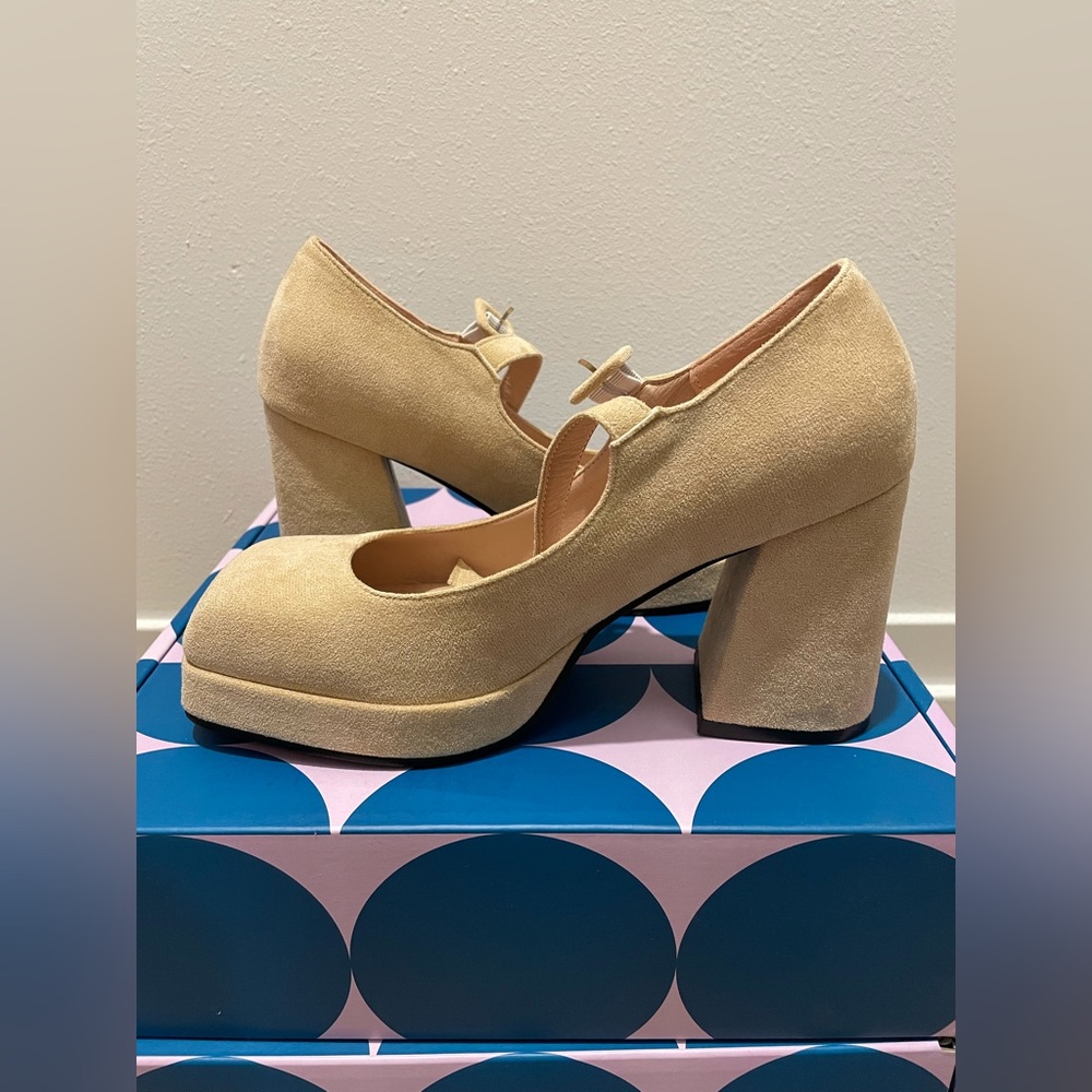 Neutral Beige Shein Chunky Kelly Heel